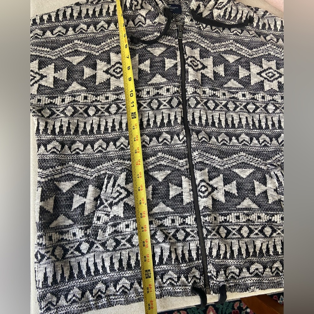 American Eagle Outfitters Black and White Knit Hoodie - Picture 7 of 8